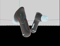 Image of the Aquabuds in Cinema4D being modelled