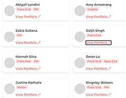 Image of our website's student portfolio gallery