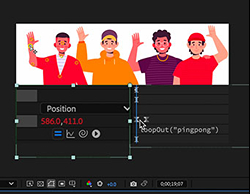 Image of an After Effects workspace of a puppeting tool project