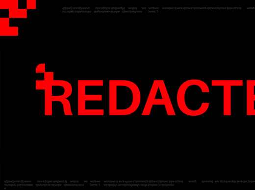 An image of the title frame of the REDACTED title sequence