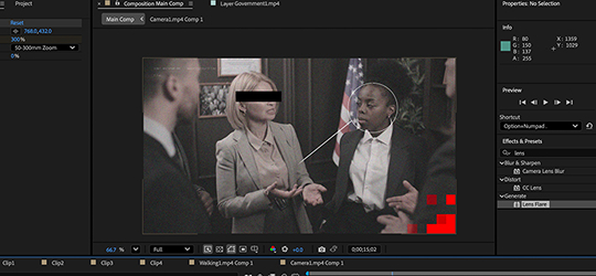 A screenshot of an After Effects project where complex motion graphics are being created